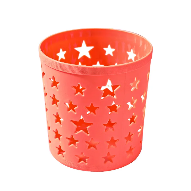 Creative Hollow Stars Pen Pencil Pot Holder Brush Storage Container Desk Organizer Plastic Stationery Pen Holder Office Supplies