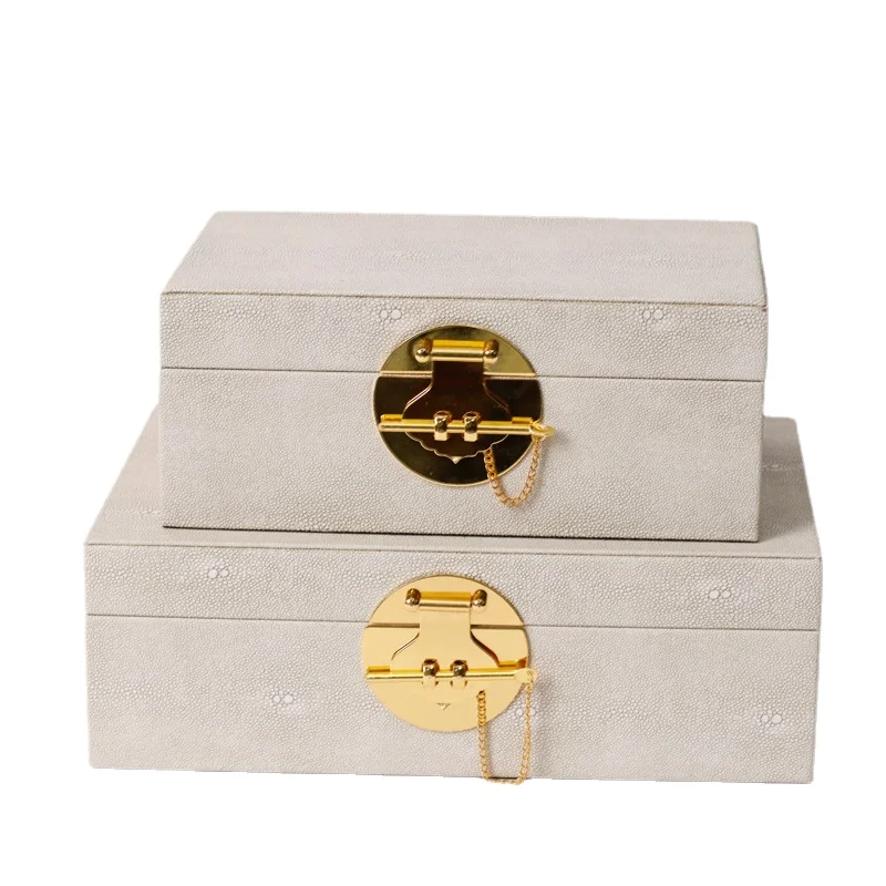 Large Leather Jewelry Box Women Velvet Ring Bracelet Earrings Display Jewelry Storage Boxes Organizer Case Necklace Accessories