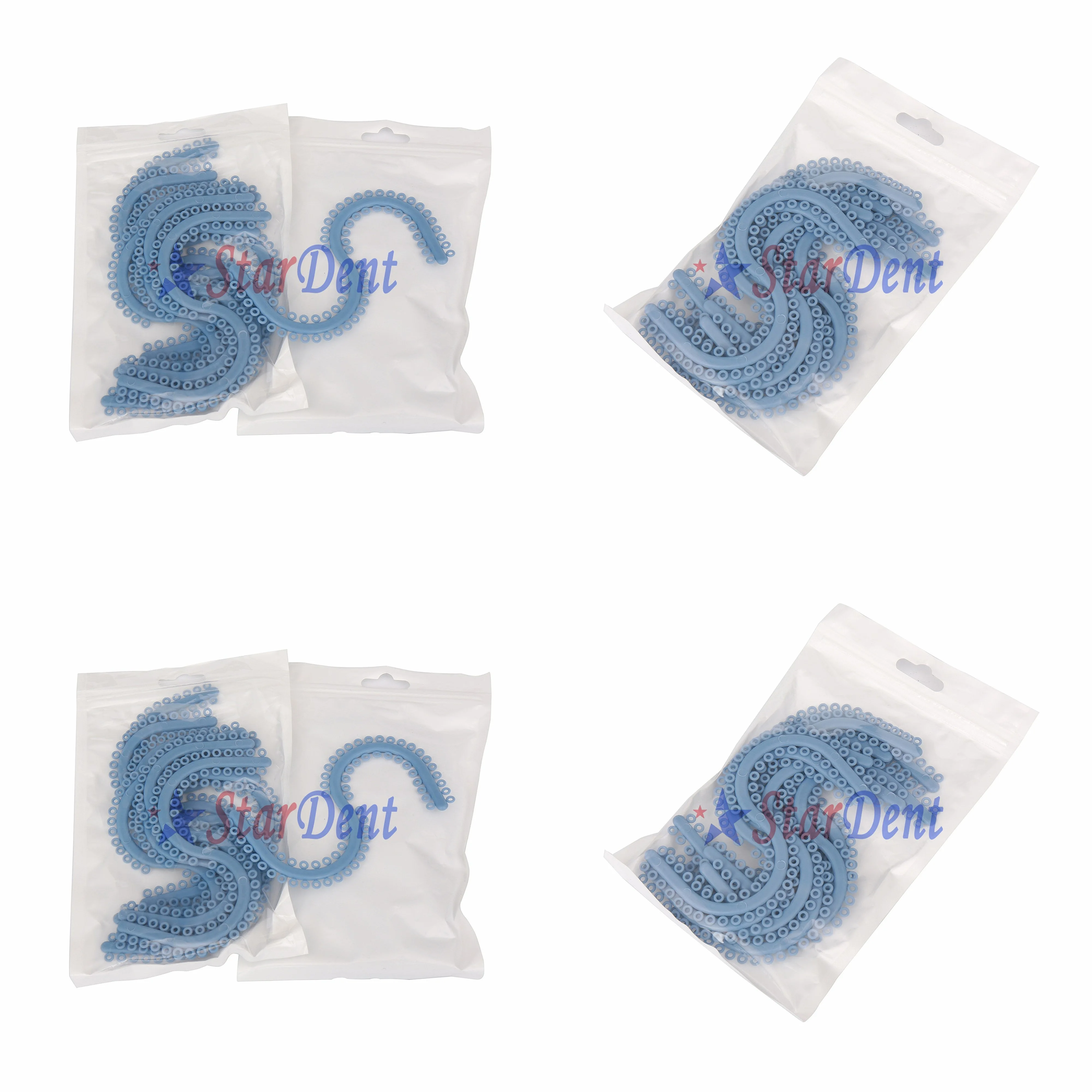 Orthodontic S-Shape Elastic Separator Blue Ring Ligature Ties for Teeth Spacer （Bag of 10）
