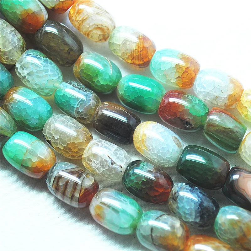 22PCS Natural Crack Agate Stone Loose Matching Beads Size 13X18MM Green Color Hot For Your Fashion Jewelry Making Hot Accessorie