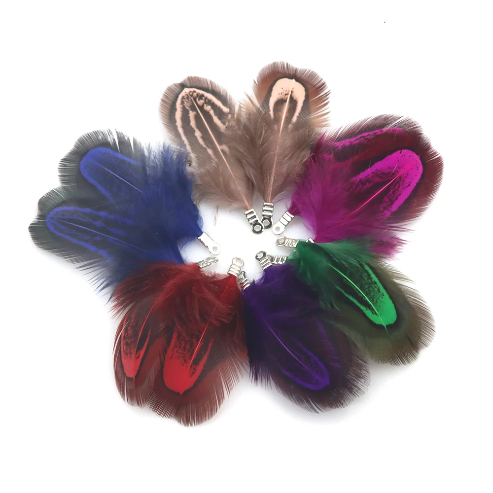 4.5 سنتيمتر ريشة الطبيعية شرابة قلادة 12Psc/مجموعة مجوهرات زخرفة الأثاث سوار ذاتي الصنع قلادة أقراط صنع السحر