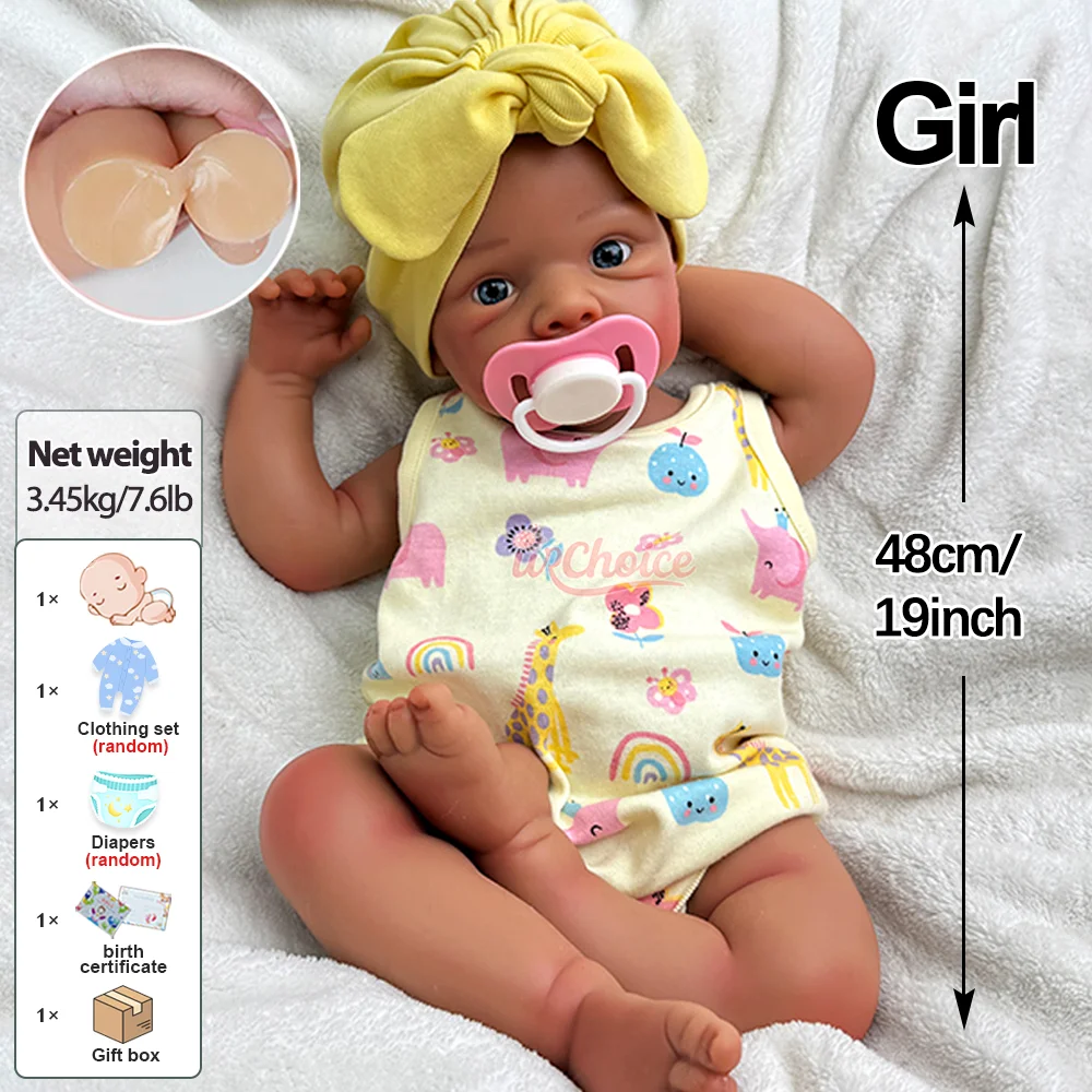 نابض بالحياة 48 سنتيمتر فتاة النوم لتقوم بها بنفسك سيليكون تولد من جديد دمى طفل بيتي لطيف لينة واقعية الوليد دمية الحياة الحقيقية نابض بالحياة دمى طفل