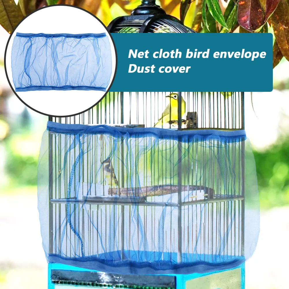 

Mesh Parrot Cage Cover Net Easy Cleaning Seed Catcher Guard Shell Skirt Airy Mesh Bird Cage Net Catcher Bird Supplies