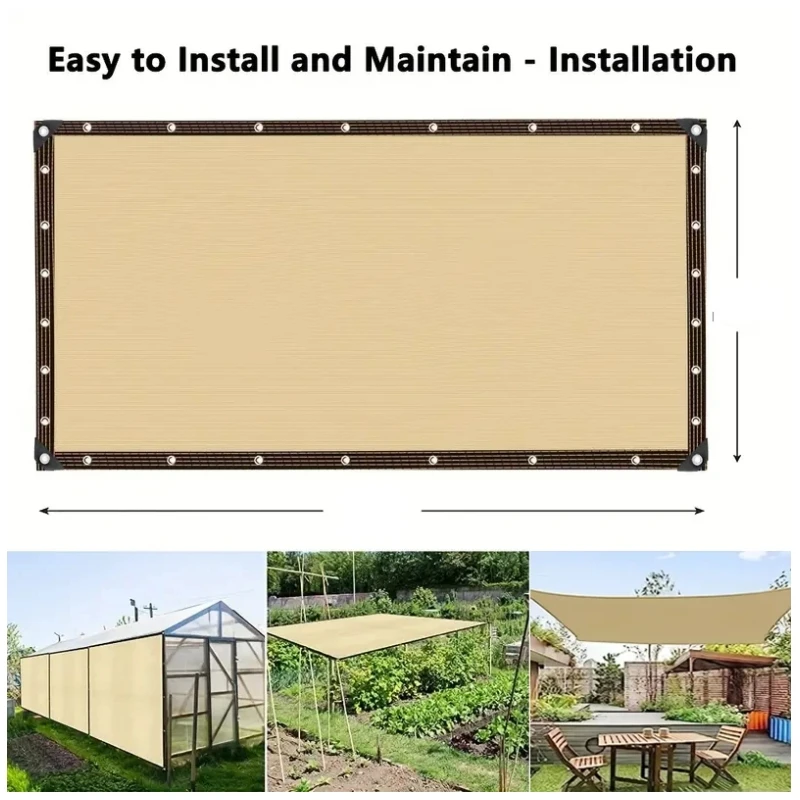 12-poliges Sonnenschutznetz, Anti-Ultraviolett-Markise, Pflanzenabdeckung, Netz für den Außenbereich, Garten, Hof, Schwimmbad, Balkon, Schattentuch – Detail 1