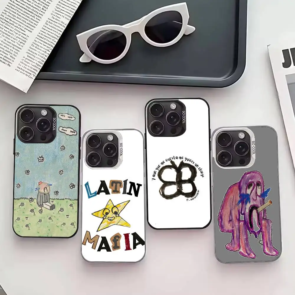 

L-Latin M-Mafia Phone Case For iPhone 17,16,15,14,13,12,11 Plus,Pro Max,XS,Colored silver phone case
