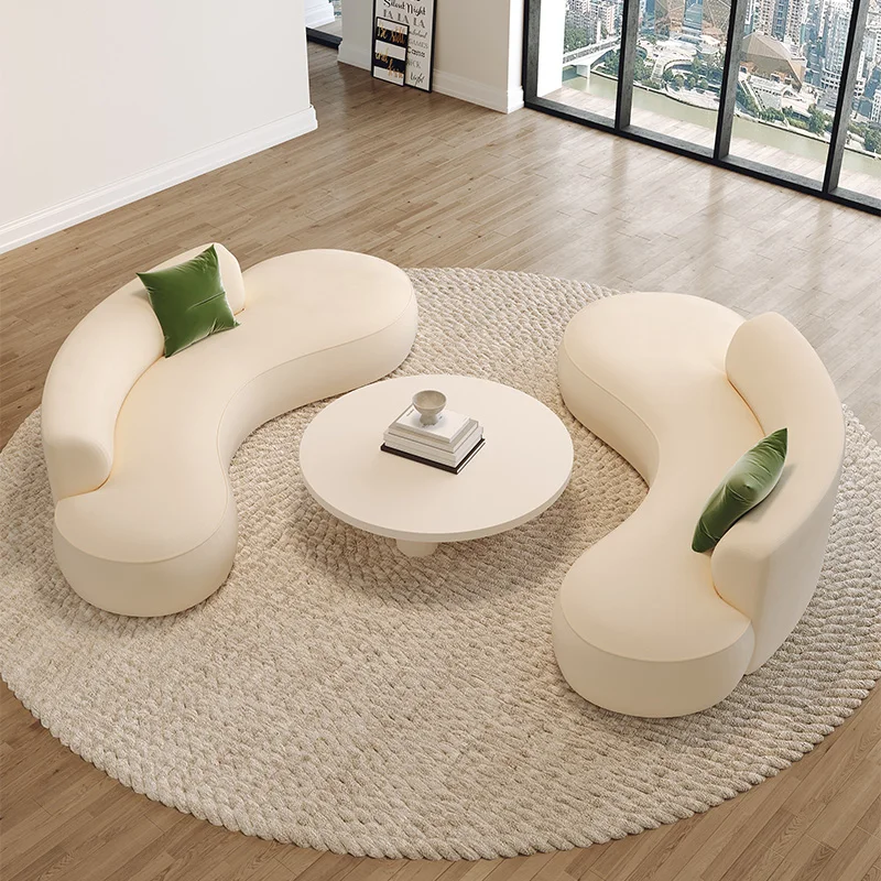 Curved sofa small apartment beauty salon women's clothing store hotel office store