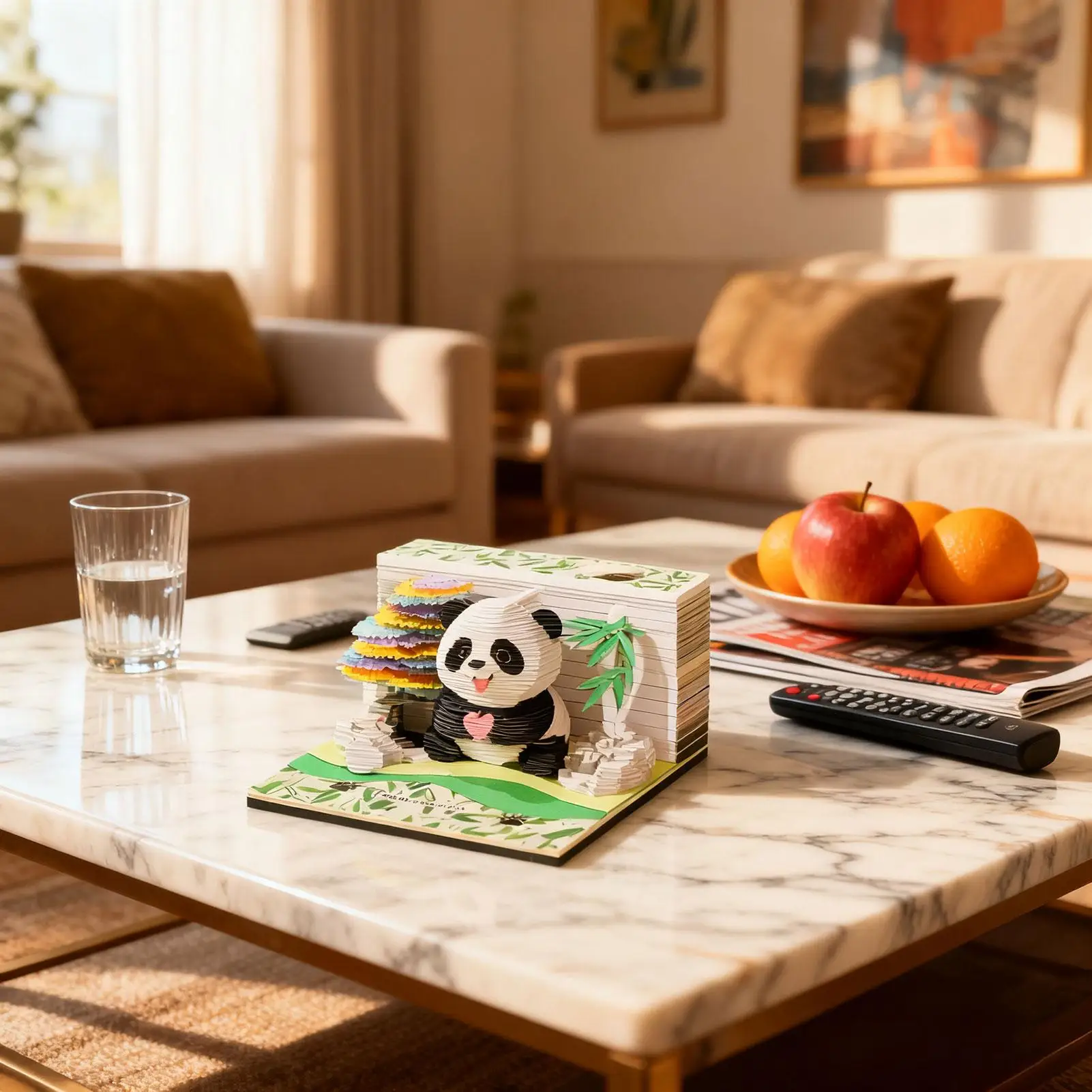 

Часы-календарь 2026, дизайн панды, памятка, милый бумажный календарь скульптуры для школы, класса, дома, учителя, поездки на работу, Рождество