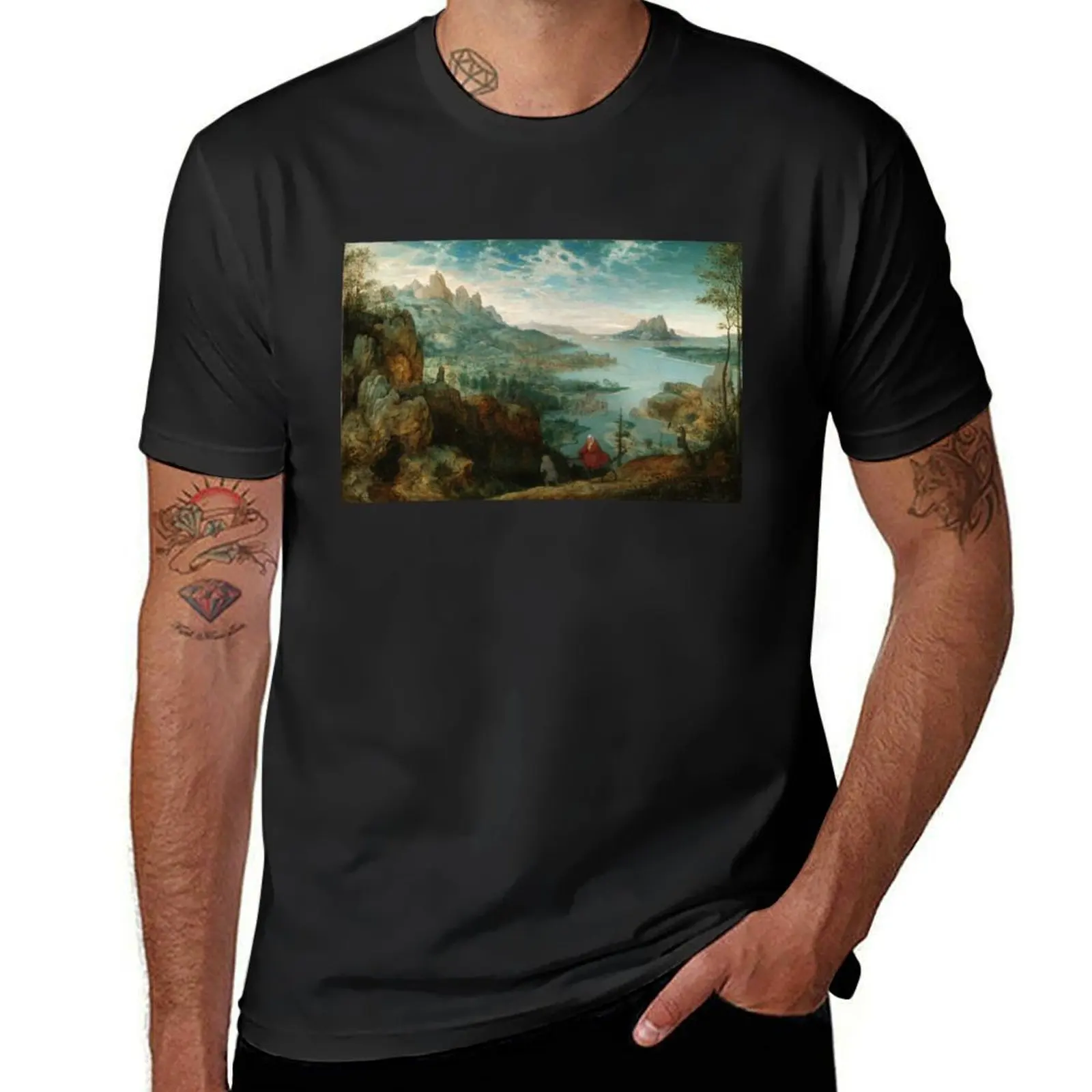 

Landscape with the flight into Egypt - Pieter Bruegel the Elder T-Shirt plain oversized t shirts for men