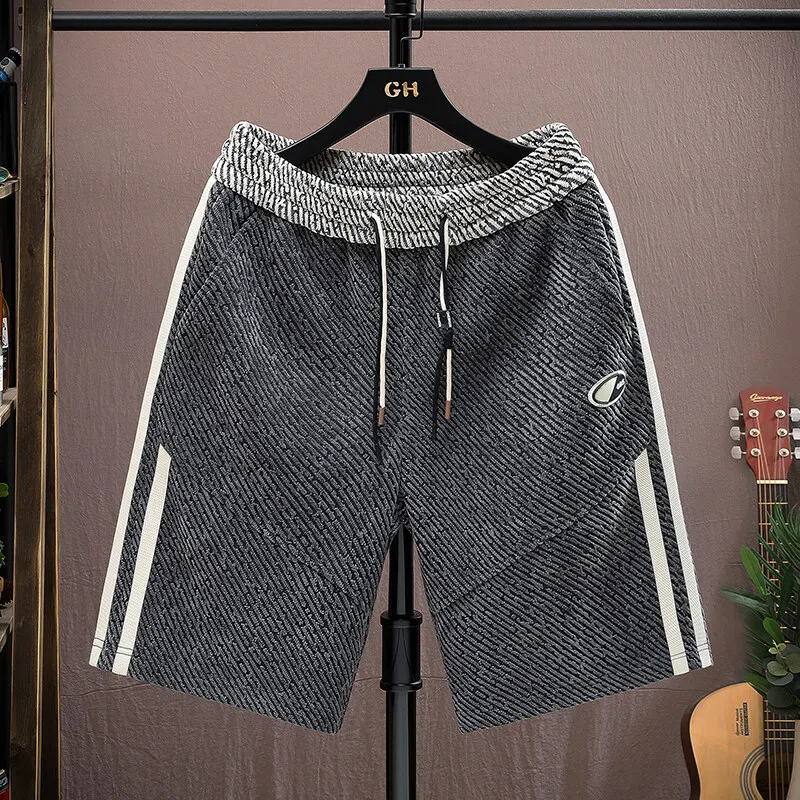 

Новые мужские повседневные шорты на шнурке, лето 2025 года, молодежная уличная одежда, брюки длиной до колена, спортивные шорты на открытом воздухе с эластичной резинкой на талии, короткие джоггеры