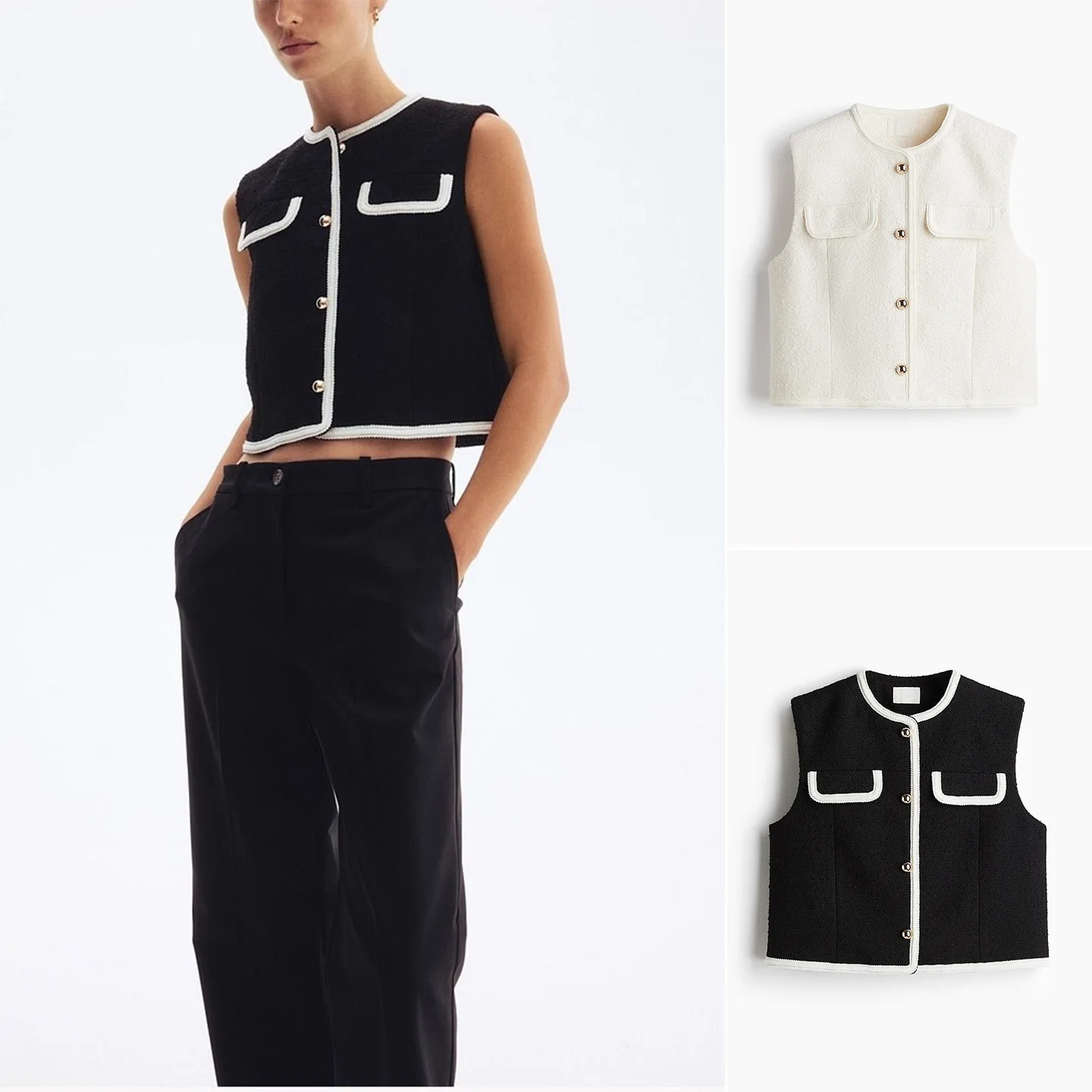 

Новый осенний женский повседневный вязаный жилет из смесовой шерсти 292239, полиэфирное волокно 00% моющийся маленький ароматный жилет