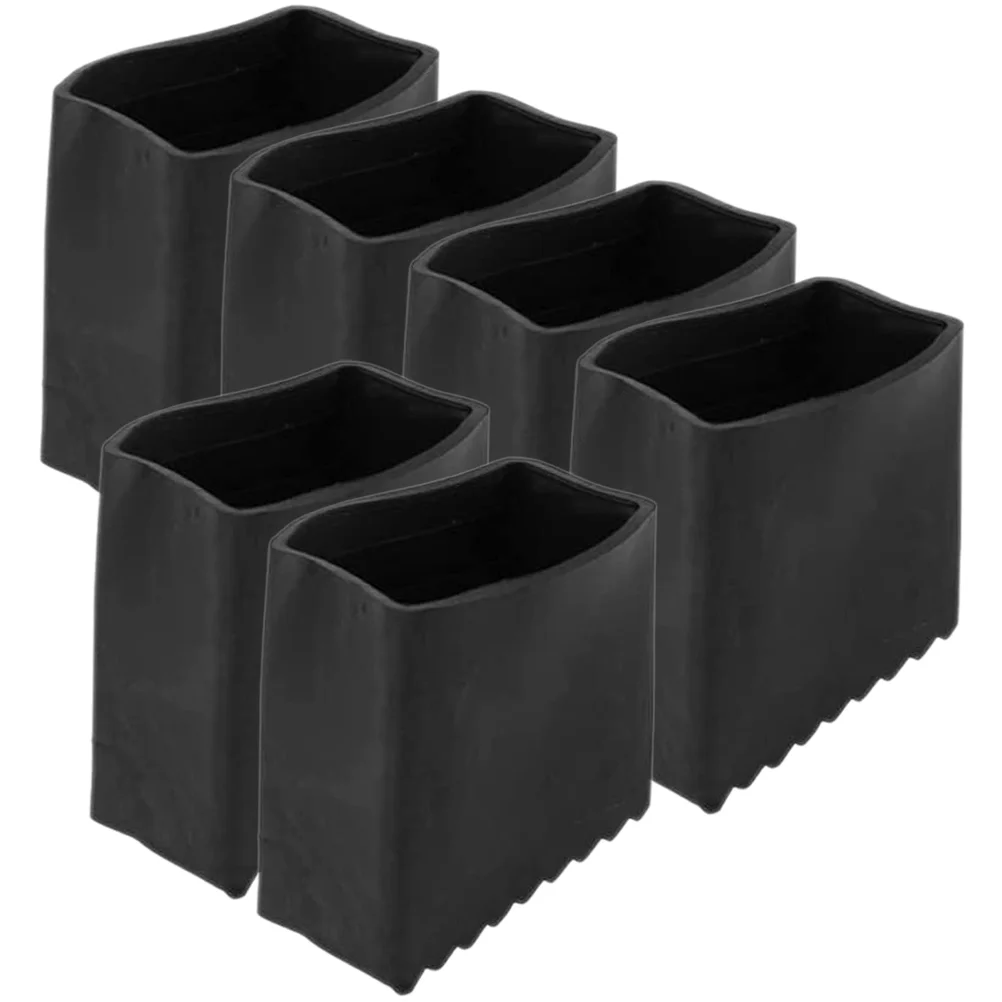 6 Pcs Ladder Feet Covers Black Rubber 5x3 5 Anti Floor Protectors Soft Thick Padding for Telescopic Step Ladders