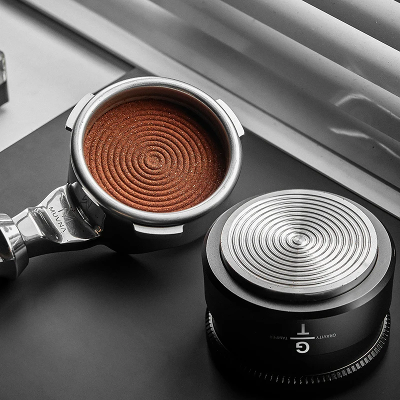 

MUVNA Slow Reboud Tamper V2, Espresso Coffee Tamper with Stainless Steel Ripple Base for 51mm/53mm/58mm Portafilters