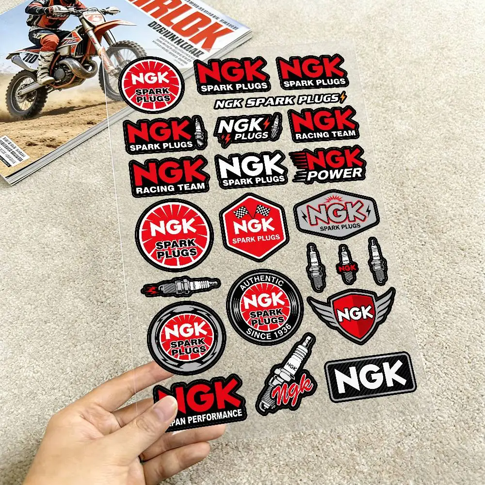 For NGK Reflective motorcycle stickers, 3M safety warning at night in the dark scooter helmets