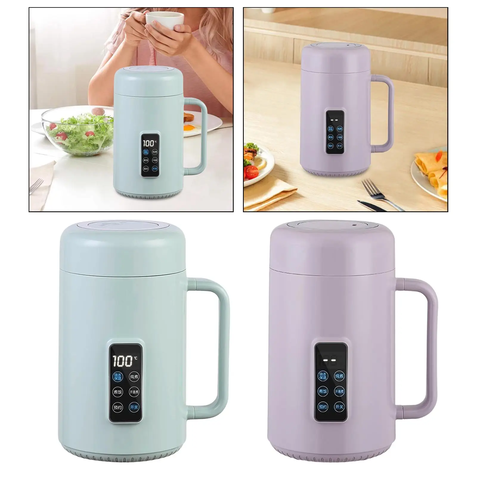 Rice Cooker 1L Cooking Pot Ramen Cooking Pot Fast Cooking Portable Soup Steamer Household Electric Stewpot