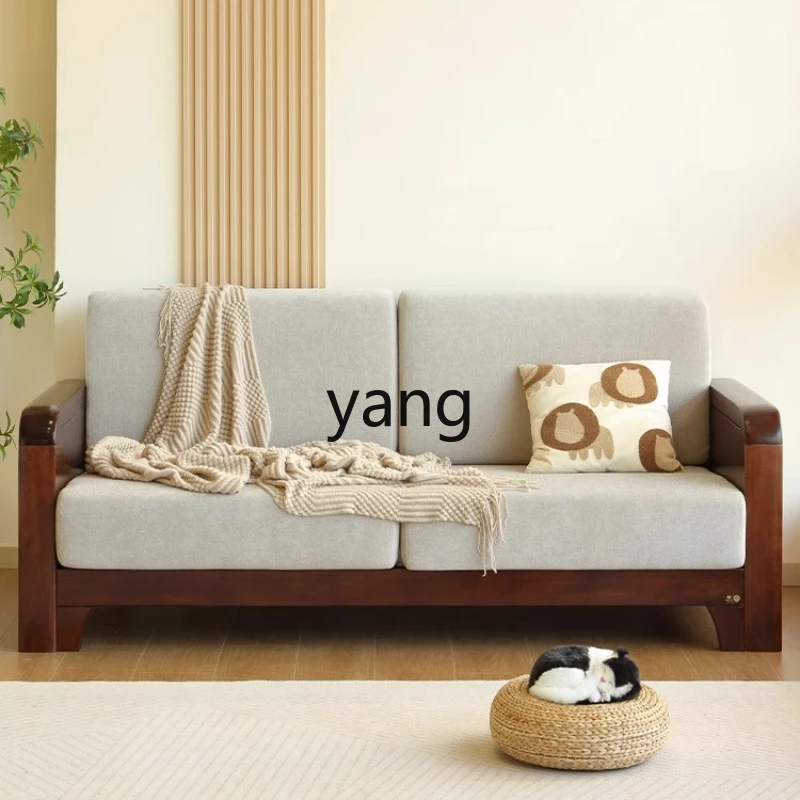 

yhm New Chinese Style All Solid Wood Modern Simple Straight Row Living Room Sofa