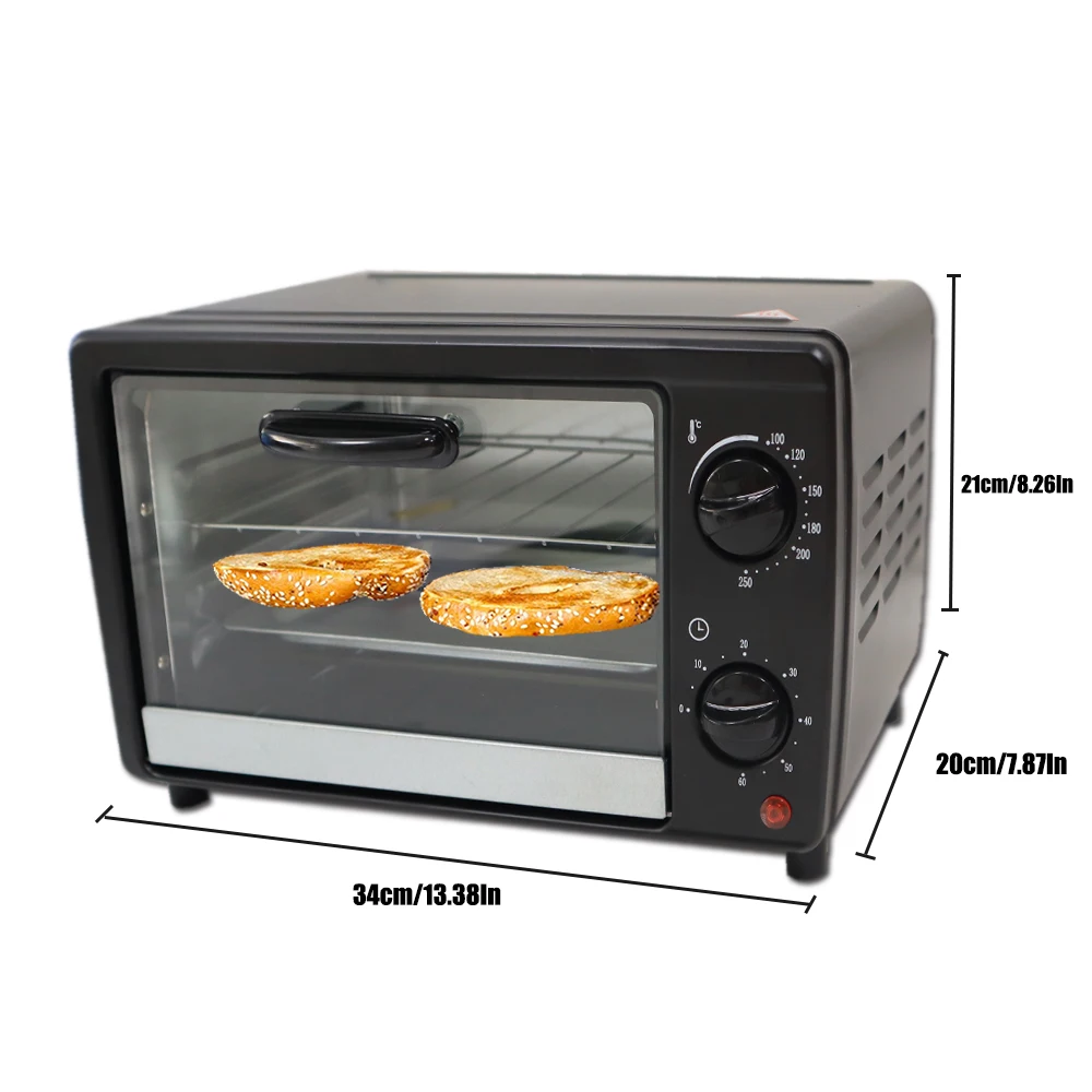فرن محمصة مقلاة هوائية متعددة الوظائف سعة 12 لتر للخبز المحمص والبيتزا وفرن كونترتوب كهربائي بقدرة 1500 وات مع مؤقت وتحكم رقمي