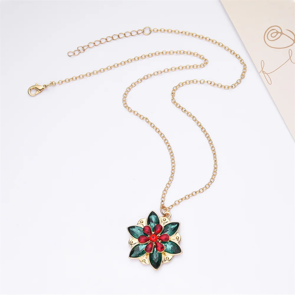 Harong New Fashion Crystal Flower Anastasia Women\'s Necklace Vintage Elsa Princess Together in Paris Pendant Cosplay Jewelry