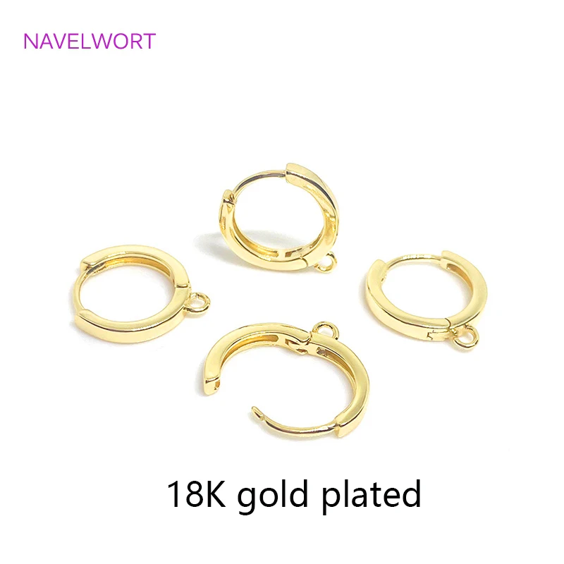 14K vergulde messing oorbellen haken ronde hoepel oorbellen, oorbel armaturen, bevestigingsmiddelen voor oorbellen, DIY oorbel maken accessoires