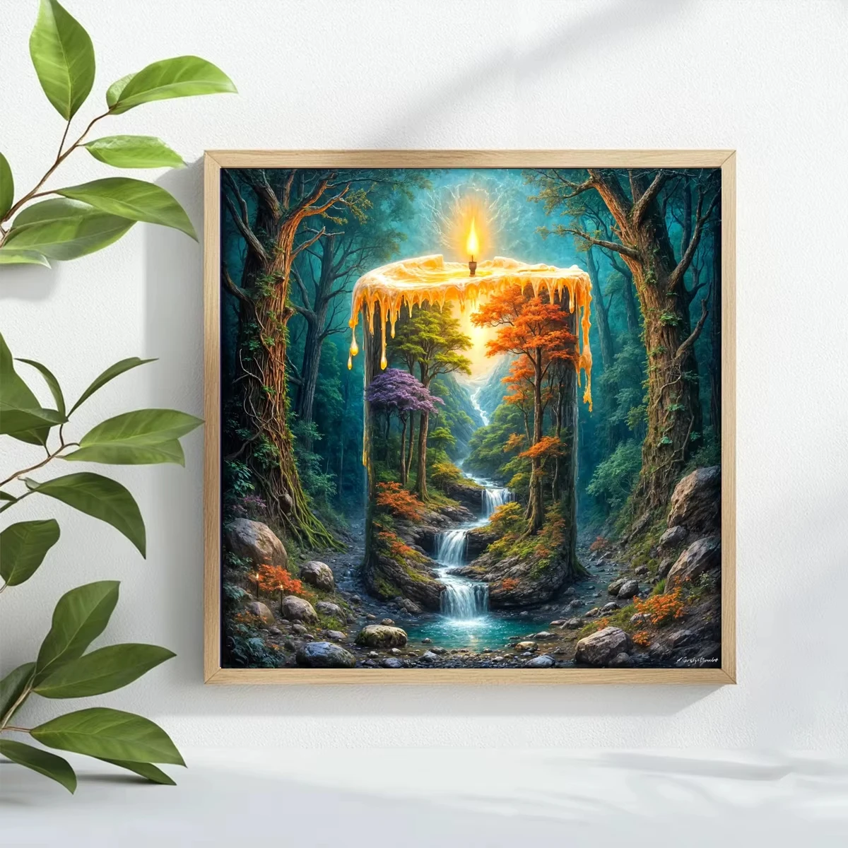 

Novelty Tree Candle Landscape 1024 PCS Jigsaw Puzzles Challenging Family Activity Game for Gameroom Bedroom Home Decor Frameless