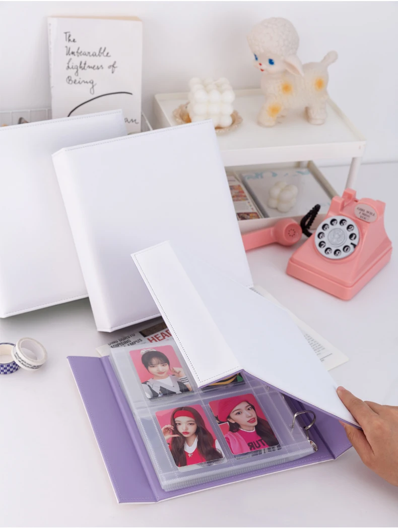 Color Blocking A5 Binder Kpop D Ring Photocard Collect Book Magnetic Buckle Card Holder Idol Photo Card Album