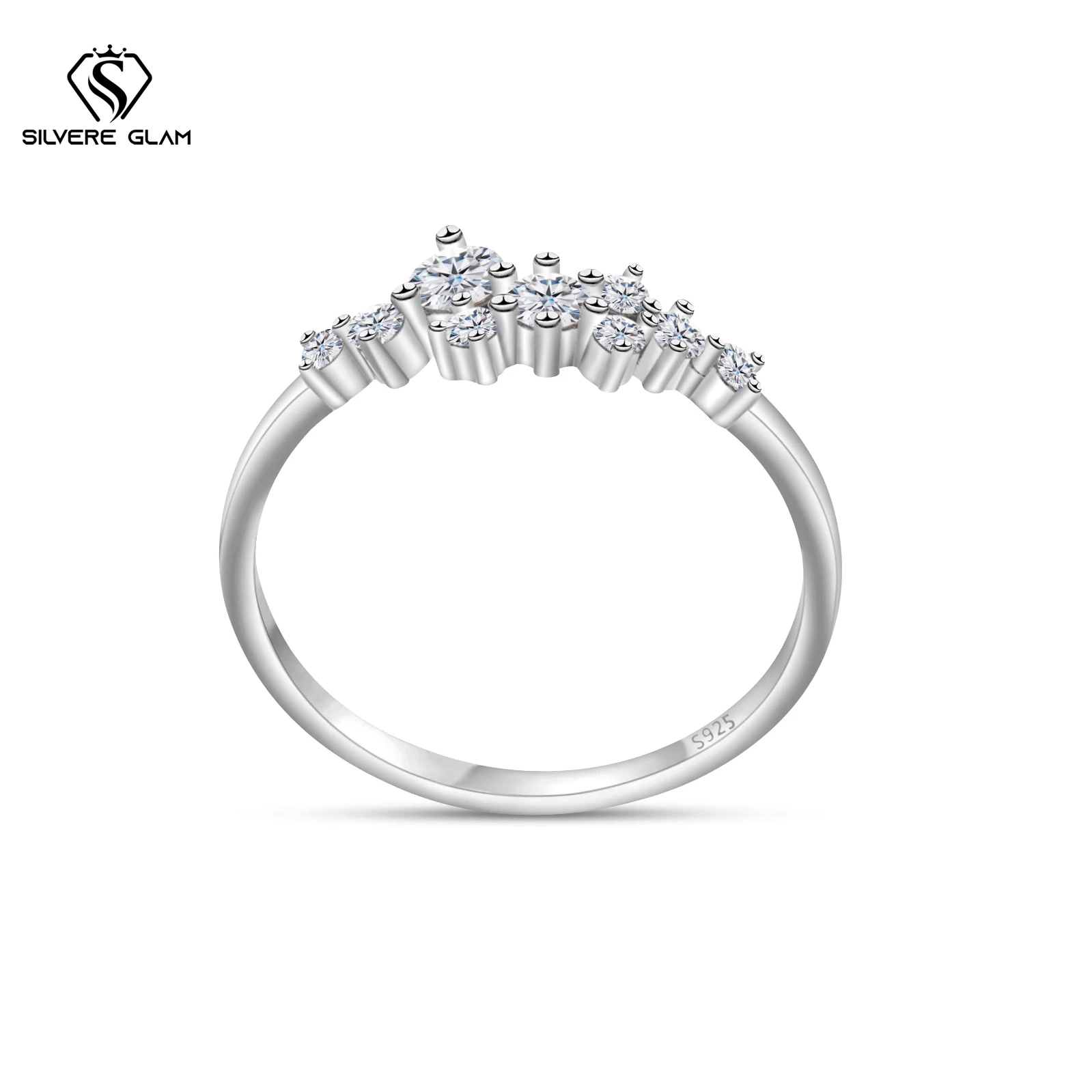 0.3CT D Color Moissanite Star ring 925 sterling silver ring Classic fashion ring for women weddings parties Fine jewelry gifts