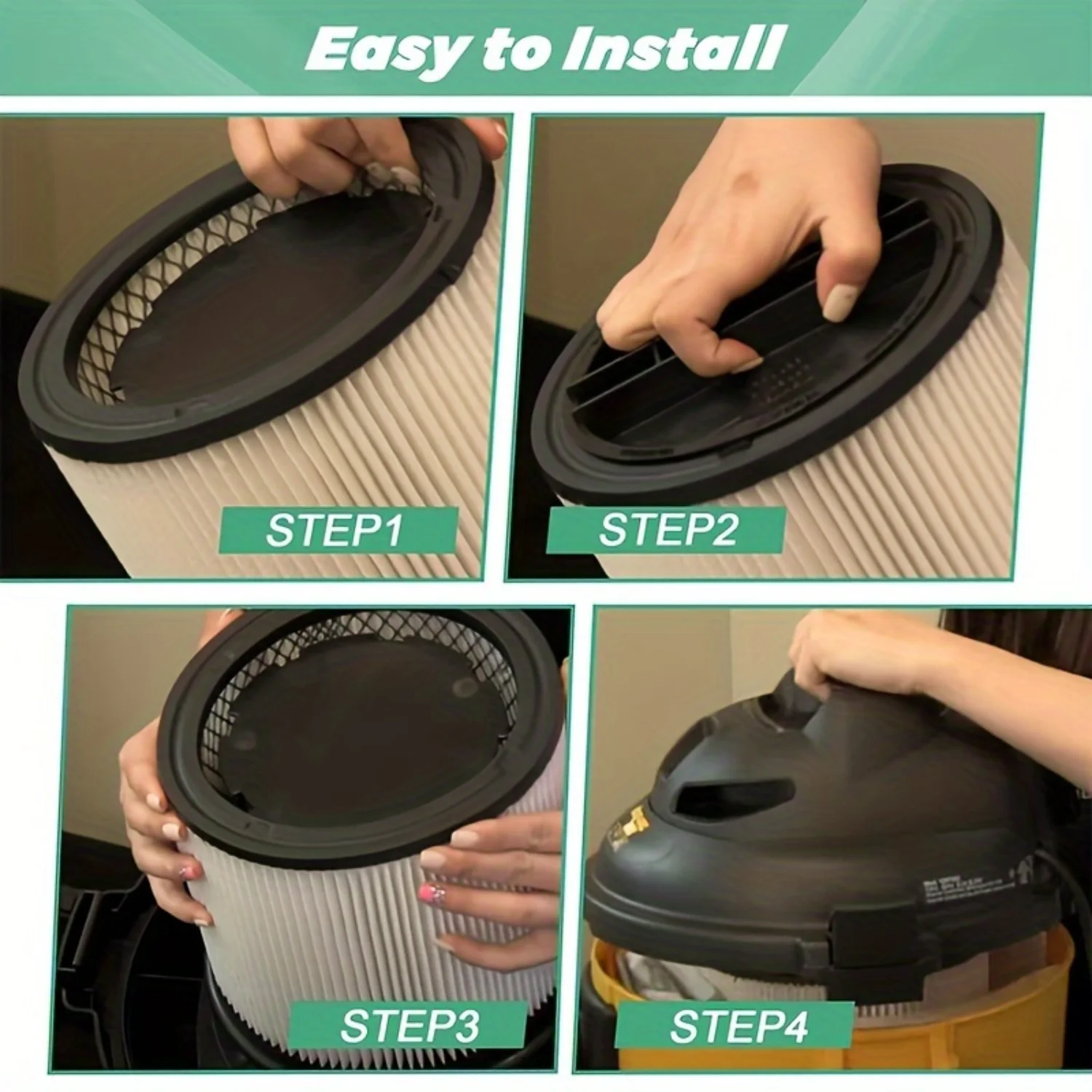 Filtri a cartuccia di ricambio premium in 2 pezzi ad alta efficienza per Shop Vac 90304, 90350 e 90333 - Si adatta alla maggior parte dei 5 galloni e in su Wet/