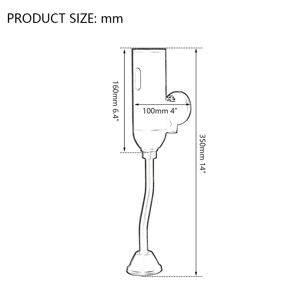 Imagem -02 - Yanksmart-sensor do Banheiro Urinol Banho Cromo e Preto wc Mictório Automático Flusher Válvula de Instrução Montado na Parede Toque Torneira