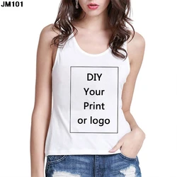 Customized Print Leisure T shirt Harajuku Sleeveless Women DIY Your Like Photo or Logo Vest T-shirt Custom Camisole Tops Tshirt