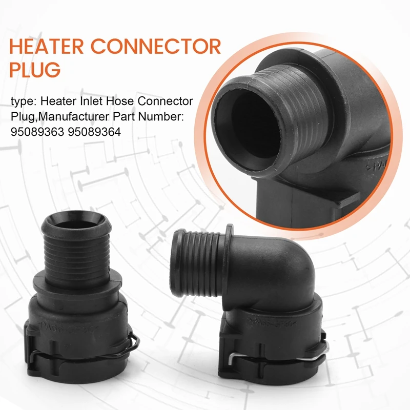 1 Set Heater Inlet Hose Connector Plug 95089363 95089364 For Chevrolet Sonic Trax Tracker Buick Encore Opel Mokka