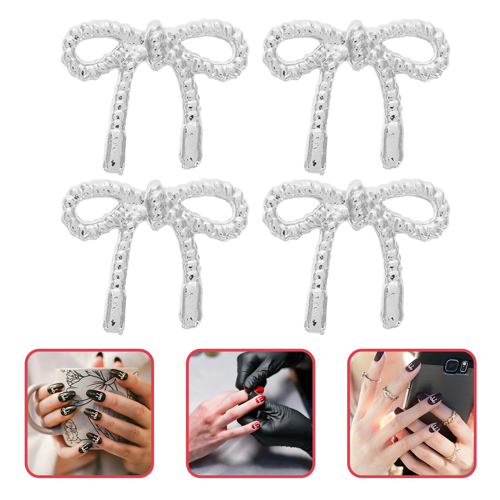 

30 шт. 3d дизайн ногтей сплав бант подвески для ногтей бабочка из бисера бант шпильки украшения