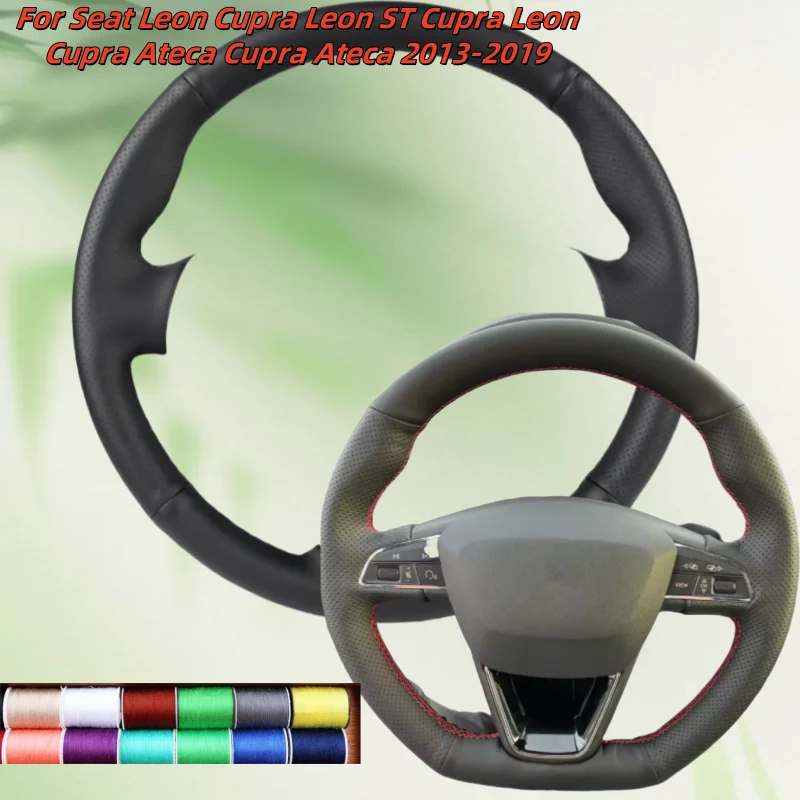 

Car Steering Wheel Cover Hand-Sewn Microfiber Leather For Seat Leon Cupra Leon ST Cupra Leon Cupra Ateca Cupra Ateca 2013-2019