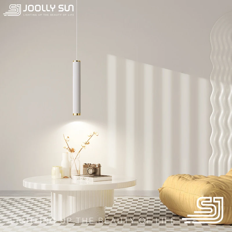 Imagem -02 - Joollysun-led Hanging Lamp com Tubo Longo Pendant Light Iluminação para Cabeceira Jantar Sala de Estar Home Decor Teto Droplight Fixture