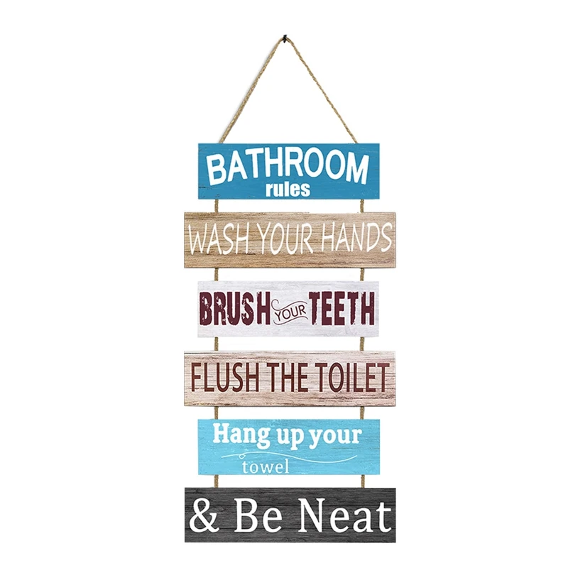 Inspirational Wall Art Decor For Office Bathroom, Wooden Rustic Hanging Motivational Wall Art Decoration Sign