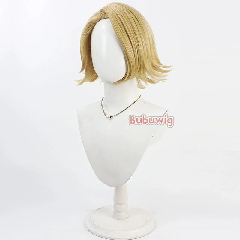 Bubuwig الشعر الاصطناعية كوينا سازانامي تأثيري الباروكات توغين أنكي كوينا سازانامي 30 سنتيمتر قصيرة شعر مستعار أشقر مستقيم مقاومة للحرارة