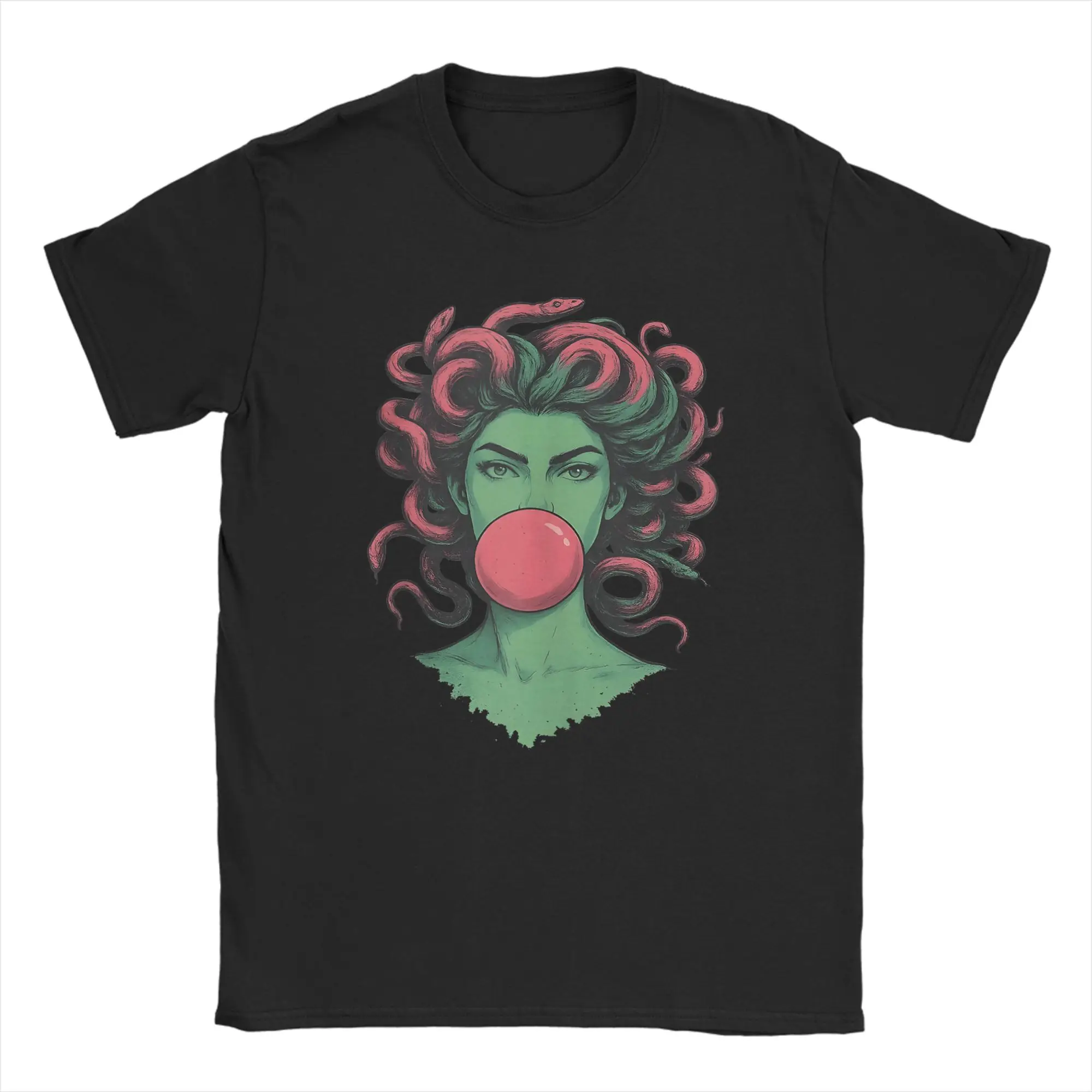 

Medusa Bubblegum Mythological Snake Hair T-Shirt Summer Cotton T-Shirts For Men Fashion Design Tee Shirt Short Sleeve Tees