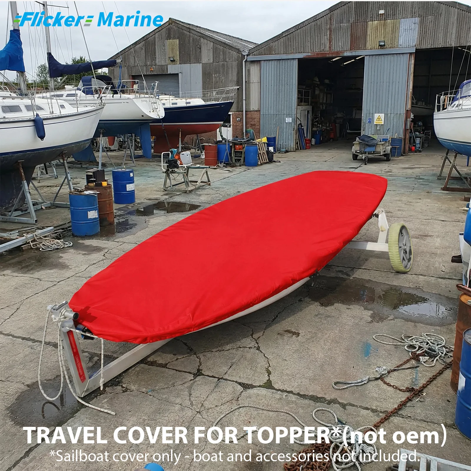 Sailboat Cover Compatible with Topper Class, Durable UV Resistant Dinghy Cover, Heavy Duty Tear-Resistant Polyester Marine Fabri