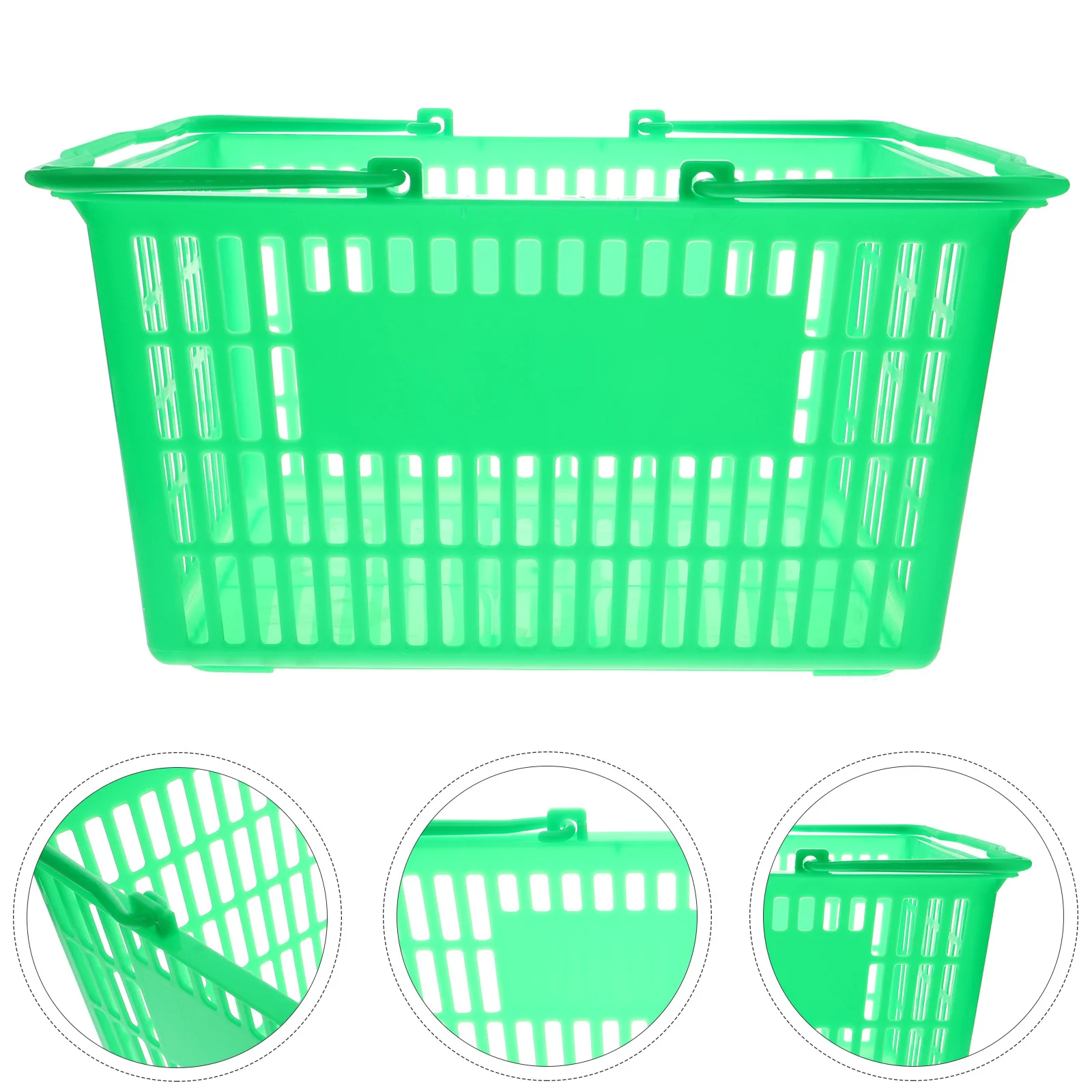Thickened Storage For Sundries Organizer Grocery Shopping Small Plastic Basket With Handle Container Desktop Basket For