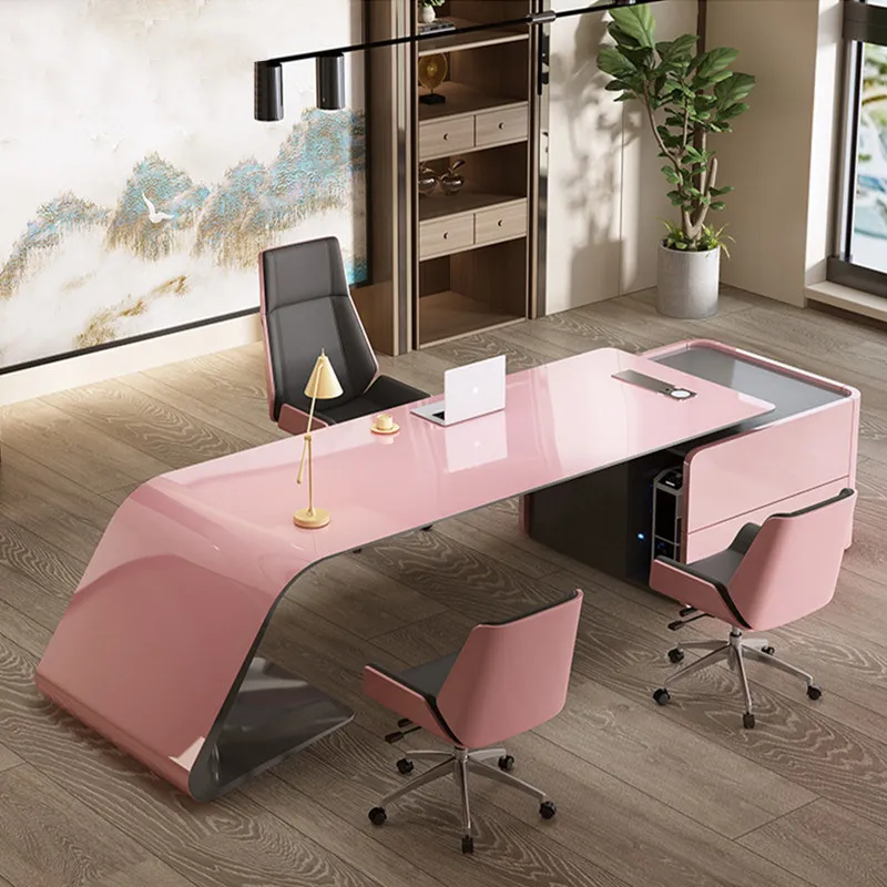 

cl-Simple Modern Stylish Executive Manager's Supervisor's Boss's Office Desk Popular White Lacquered Commercial Installation*