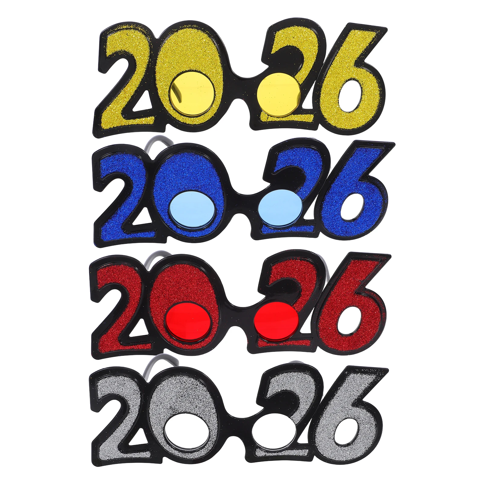 

4 PCS Party Decoration Glasses New Year Paper Eyeglasses Prop Decorate for Adults Photo