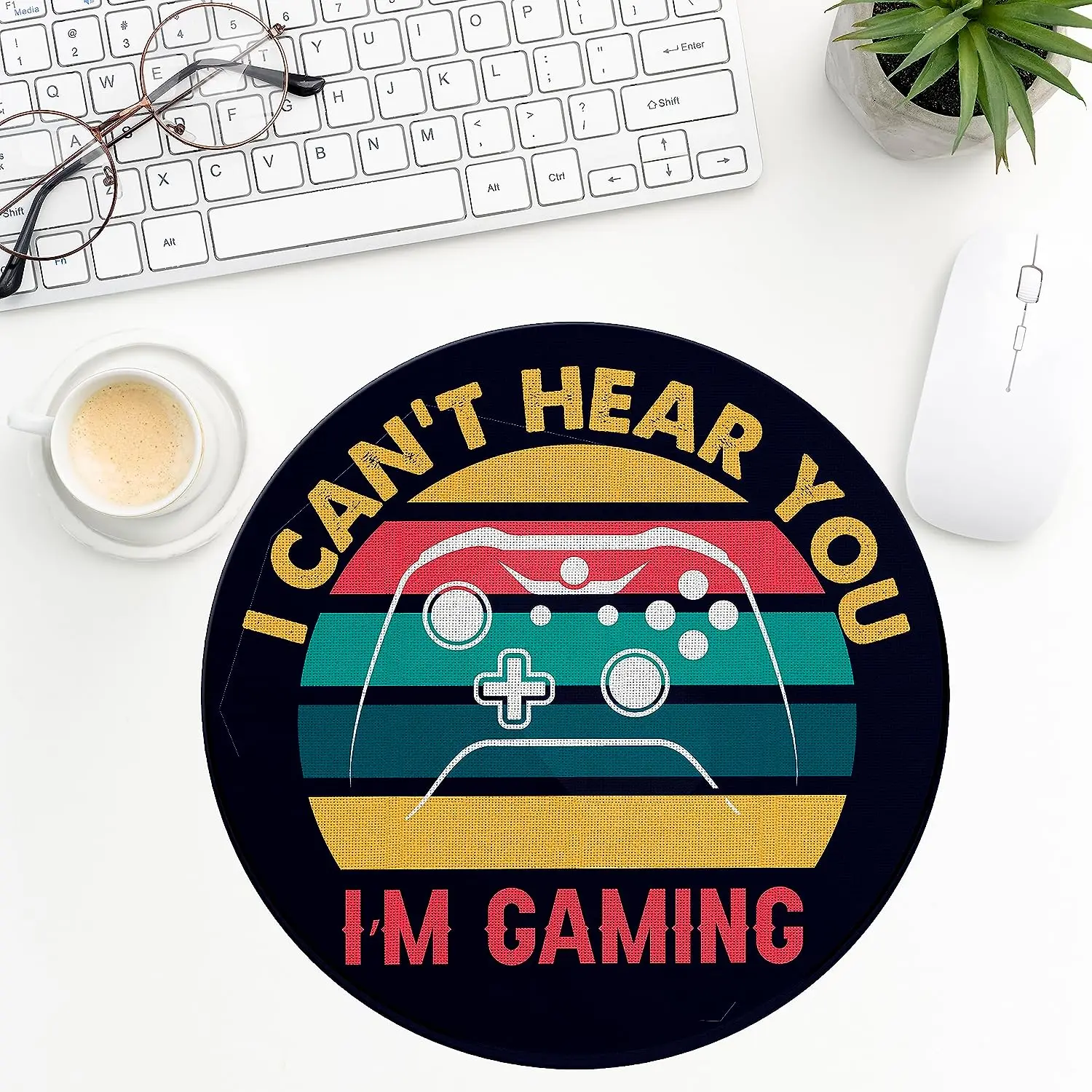 Cute Funny Game Controller Gaming Mouse Pad Non-Slip Rubber Mouse Pad Waterproof Mouse Mat for Office Computer 7.9" x 7.9"