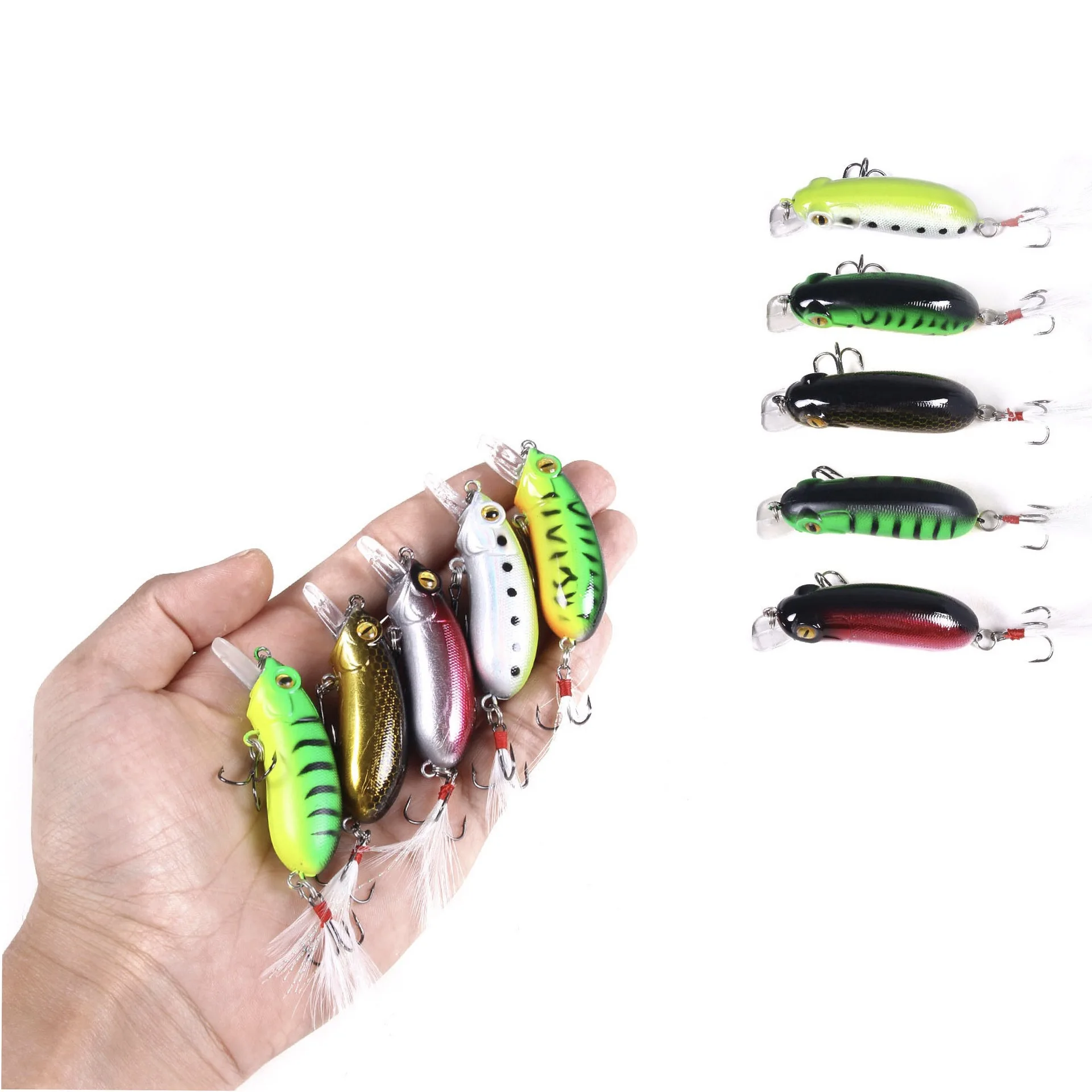 

10g Compact Crankbait Vibrating Long Cast Slow Sinking Glow In Dark Realistic Hard Bait For Bass Perch Trout Freshwater Tackle