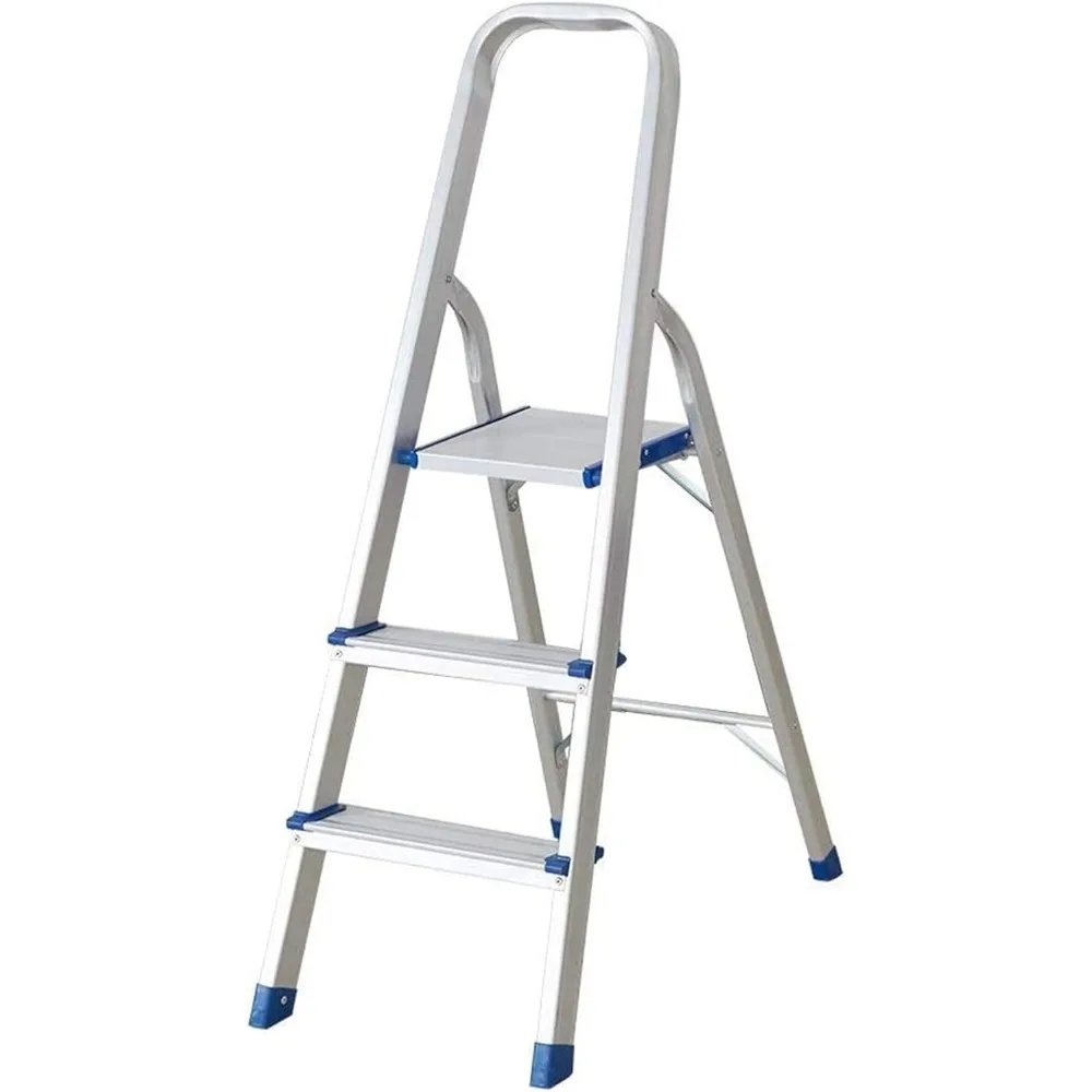 

Ultra Lightweight Step Ladder 3 Step Aluminum Folding Stool Home Kitchen White