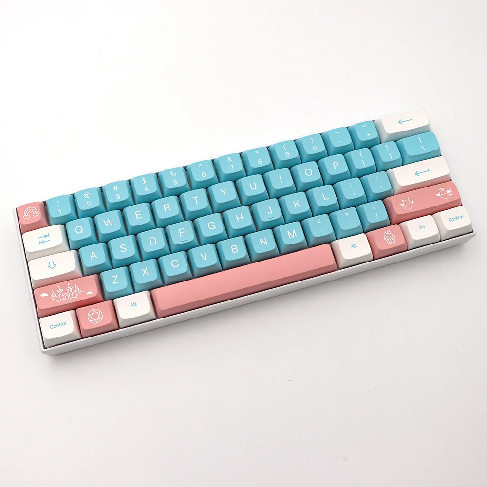 Teclas PBT de perfil GMK-KEY XDA, teclas personalizadas rosas bonitas, juego de 138 teclas para Teclado mecánico de juegos, teclas iso Castle in the Sky