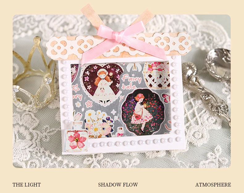 Journal GO 4,5cmx2m Dream Wandering Notes Tape Sticker Niedliche Mädchenfigur Märchen Masking Tape für Scrapbook Collage Journal – Detail 7