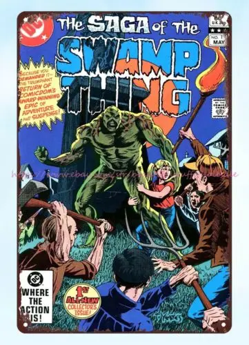 1982 Saga of Swamp Thing Comic metal tin sign  new ideas for the bedroom