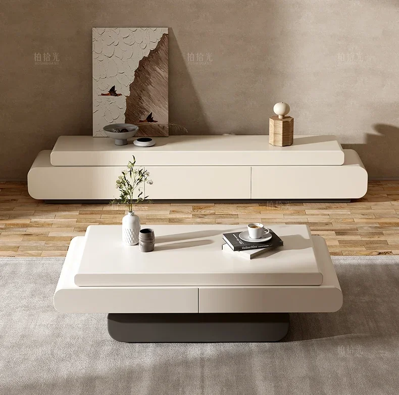 Solid wood coffee table floor storage creative art living room coffee table simple and modern