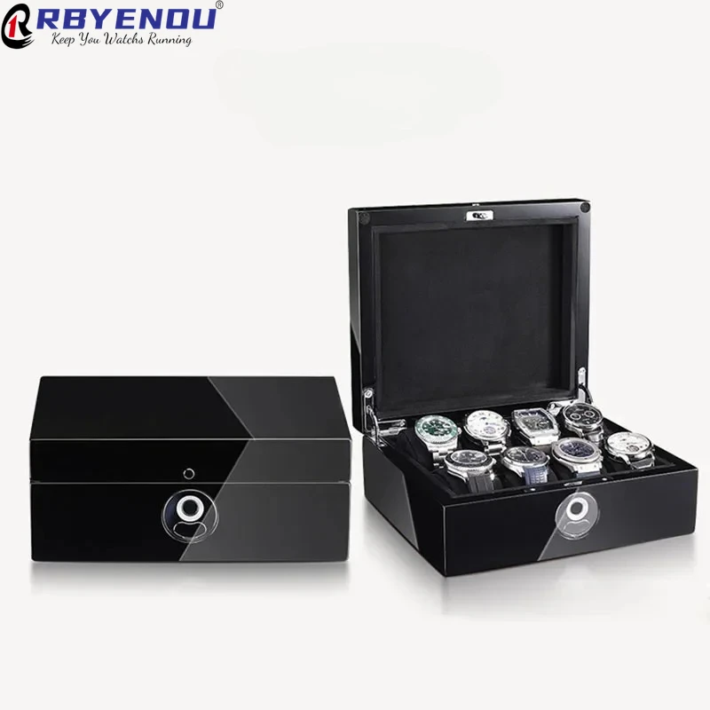

Коробка-органайзер для часов OEM класса люкс с высококачественной окраской, разблокировкой по отпечатку пальца, на 8/12 слотов, с возможностью нанесения логотипа