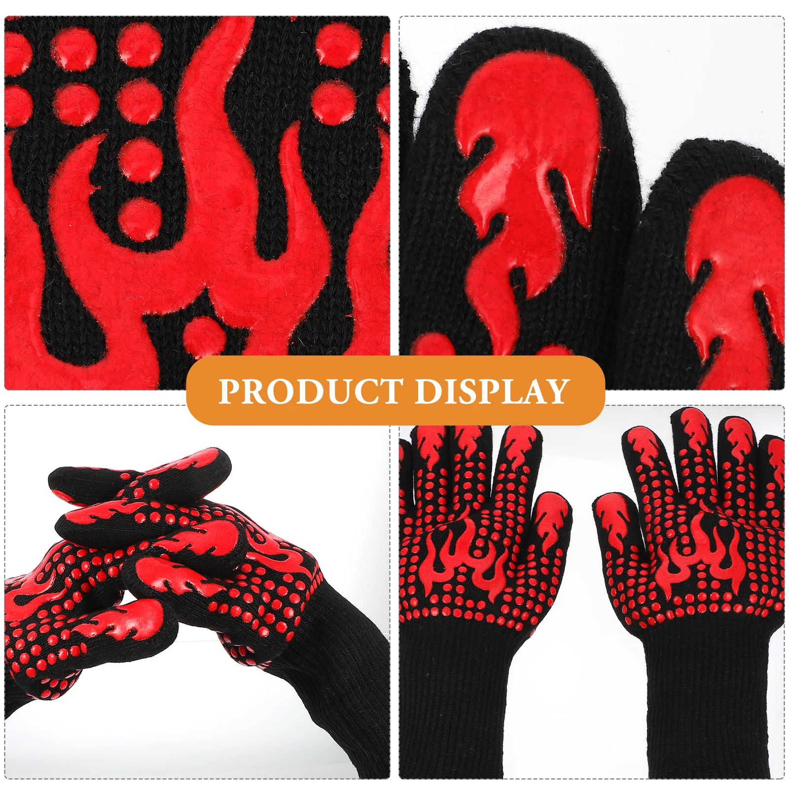

Insulated Silicone Kitchen Gloves Heat Resistant Bbq Oven Thermal Microwave Anti Scald Thickened Mitts High Temp Resistant Anti