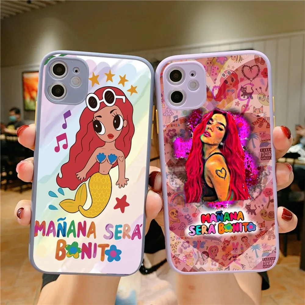 

Karol-g M-Manana S-Sera Bonito Art Phone Case for iPhone 14 11 12 13 Mini Pro Max 8 7 Plus X XR XS MAX Translucent Matte Cover