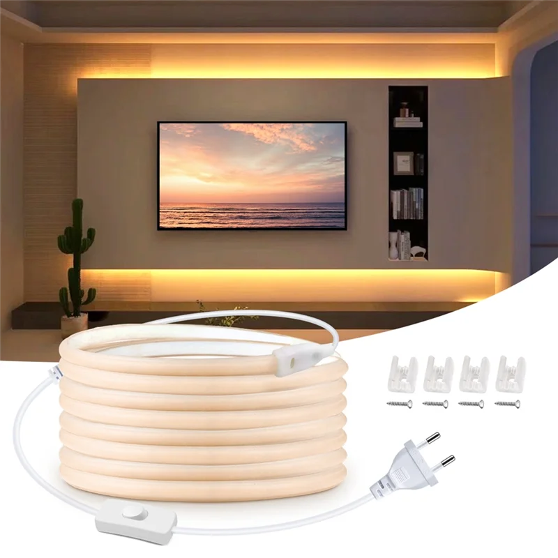 

AA19 LED Backlight Light Strip COB Strip Lights Vanity Lights Bathroom Dressing Table Room Warm White 5M EU Plug